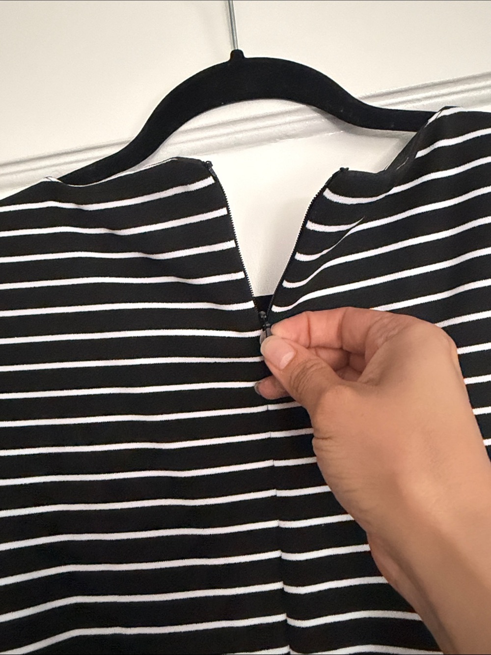 Calvin Klein Black & White Striped Sleeveless ankle Jumpsuit with Tie Waist - Picture 4 of 6